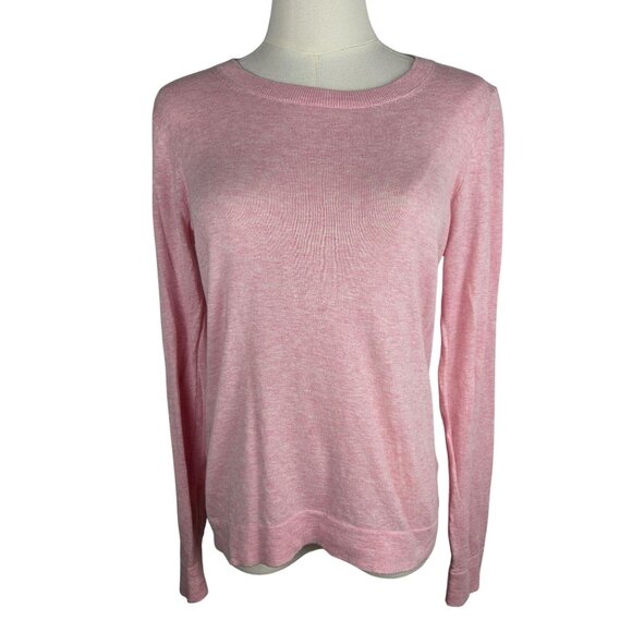 J. Crew Teddie Sweater Small Pink Cotton Lightweight Long Sleeve Preppy Girly - Picture 1 of 8